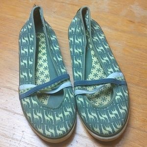 Keds Eleanor Green Giraffe shoes slip ons flats 6.5